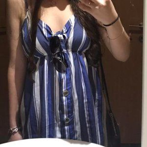 Blue & white striped summer dress